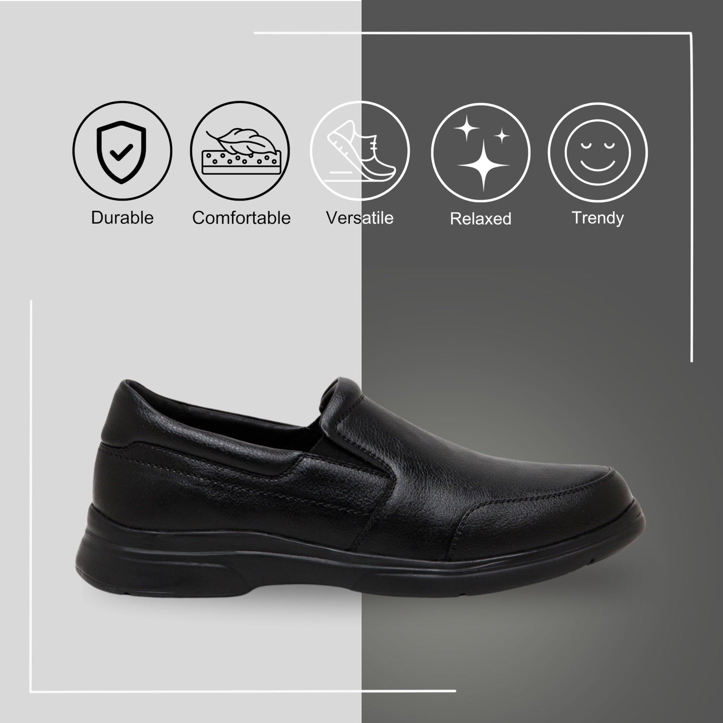 Shades Men's Formal Slip-On Shoes | Comfortable Walking Shoes | Classic Design | Soft Lining | Breathable | Slip Resistant