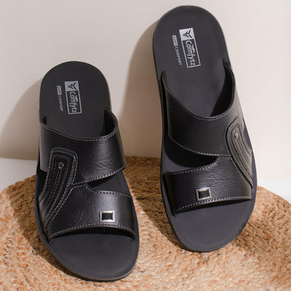 RF COMFYTZ Men's Open Toe Slip-on Sandal | Ultra Soft Memory Cushion Chappal | Flip-Flop for Outdoor/Festive Ethnic Wear | Comfortable Footbed & Slip Resistant | Perfect for Kurta, Lungis, Weddings & Casual Use