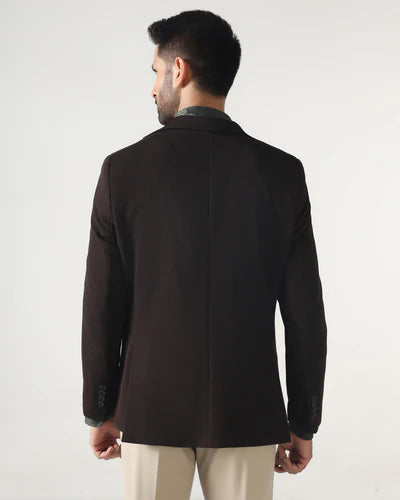 BB-Chocolate Sauce Textured Blazer - Campari