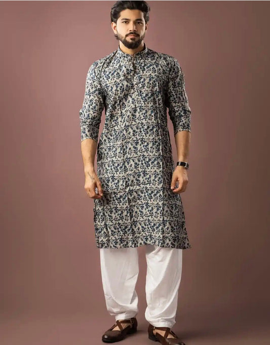 Ethnic Tree - Blue Floral Essence Kurta Set