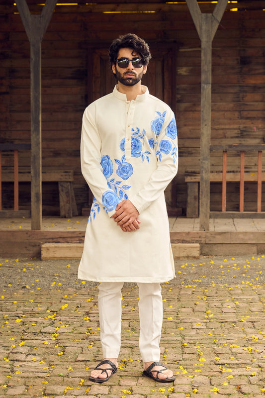Befitting - Elysian Blue Rose Kurta Set