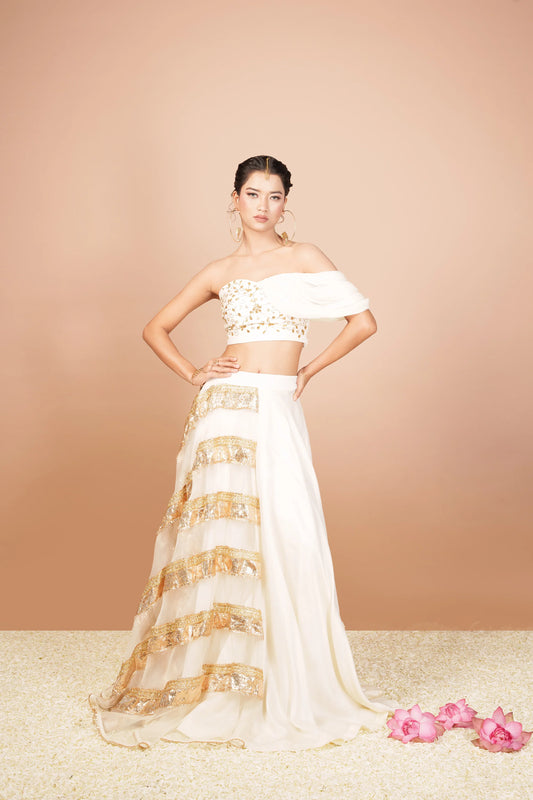Bhavini - NAYAAB DOUBLE LAYER LEHENGA SET