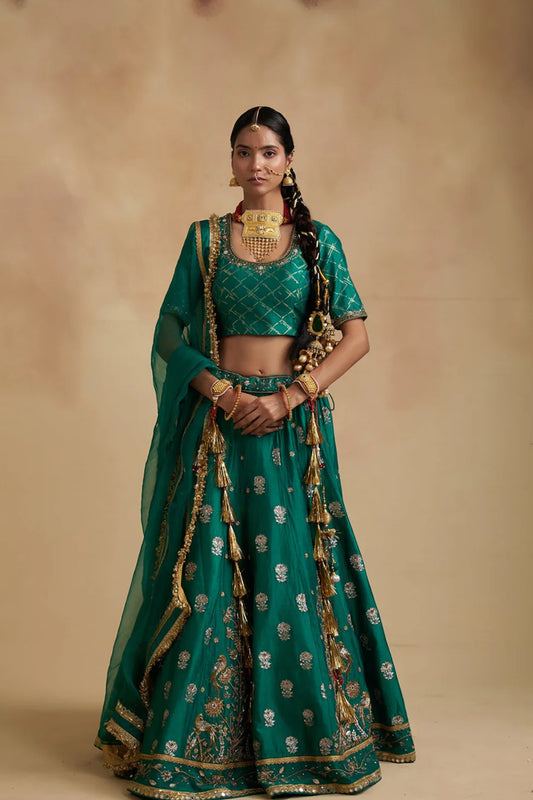 Bhavini - Harit Sajila Silk Lehenga (Kali 16)