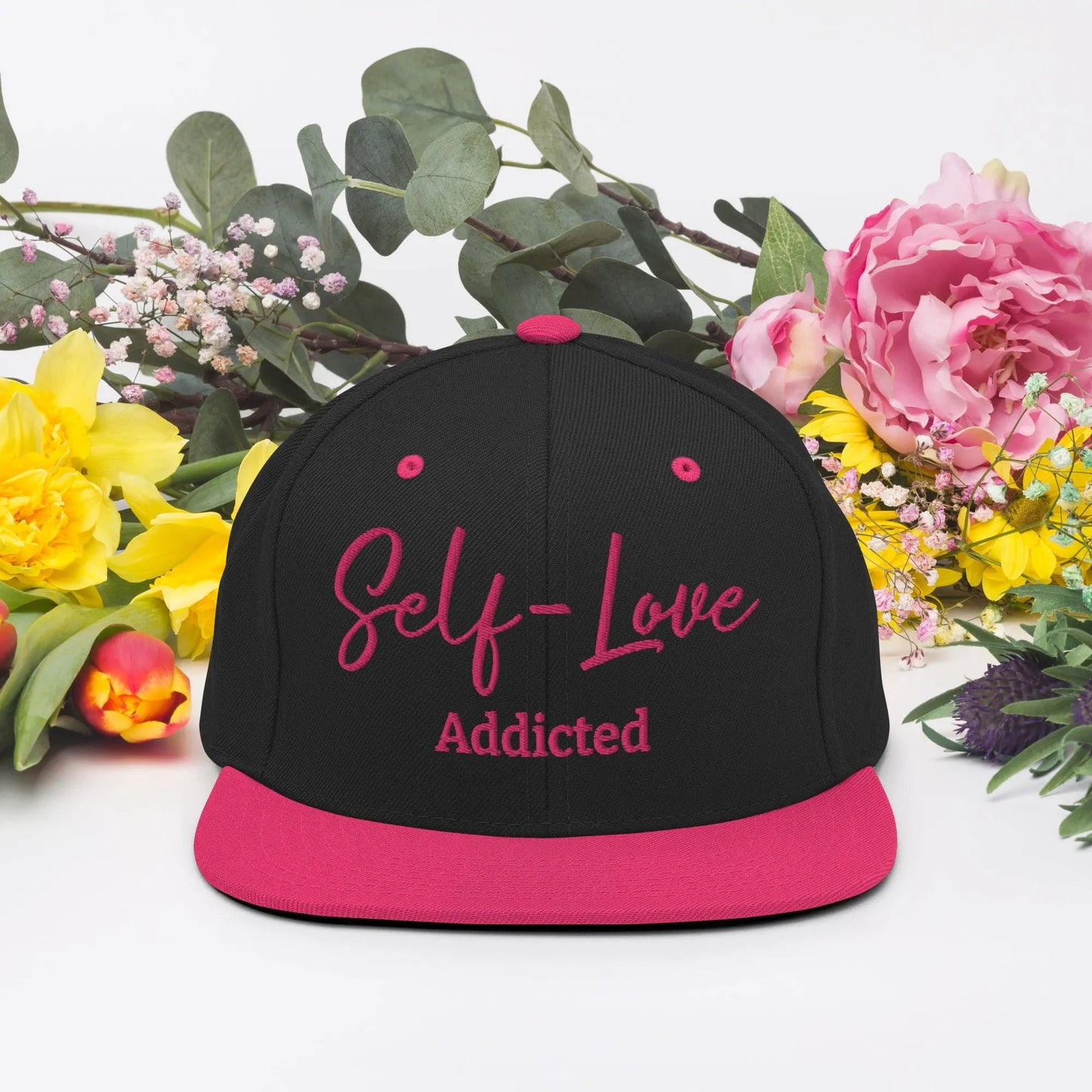 Self Love Addicted Snapback Hat With Embroidery