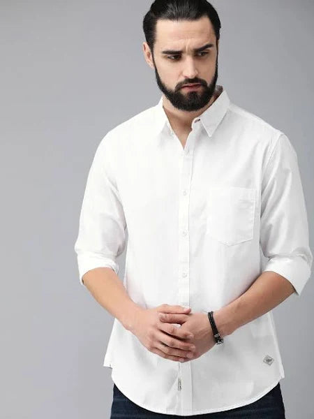 Men White Sustainable Casual Shirt (42)