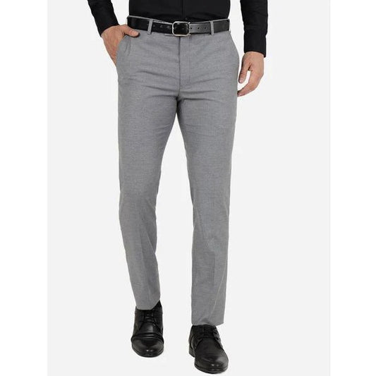 Slim Fit Men Grey Trousers