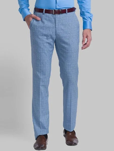 Men Blue Solid Formal Trouser (39)